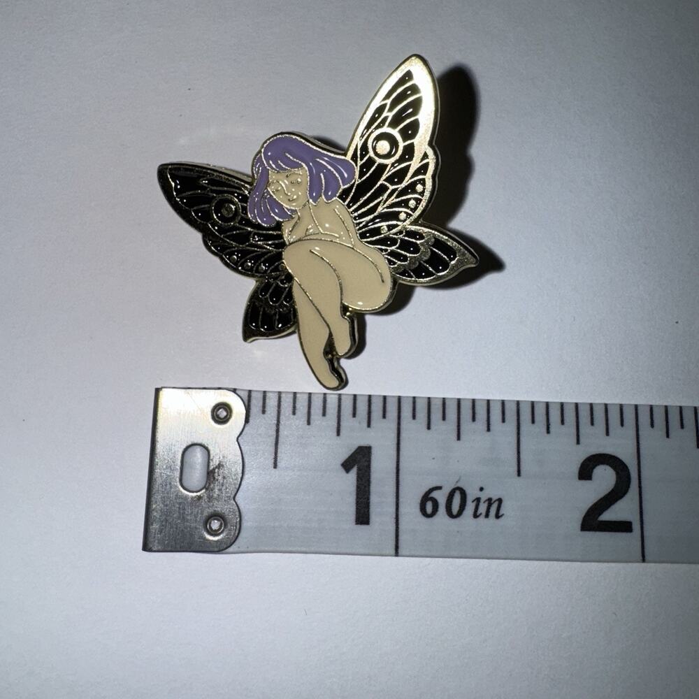 Butterfly Fairy With Purple Hair Pin Brooch